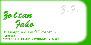 zoltan fako business card